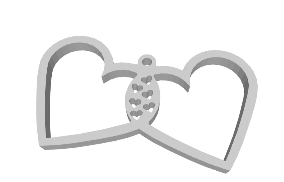 Móc Khóa Hai Trái Tim (Double Heart Keychain) - Image 2