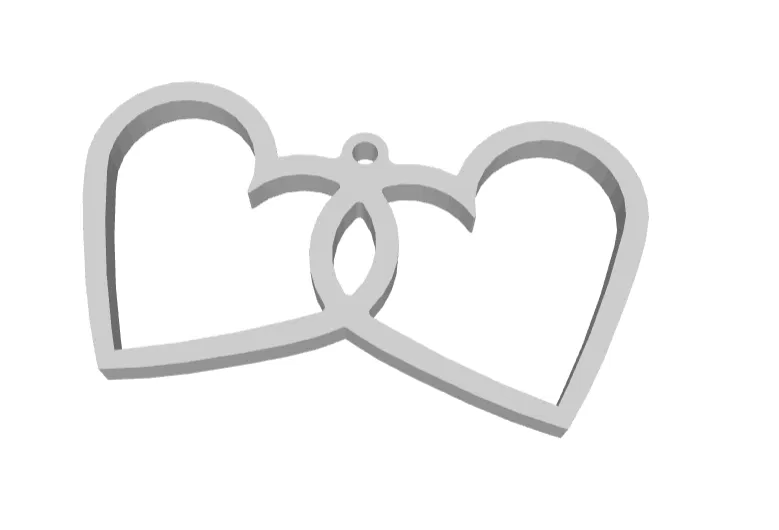 Móc Khóa Hai Trái Tim (Double Heart Keychain) - Image 3