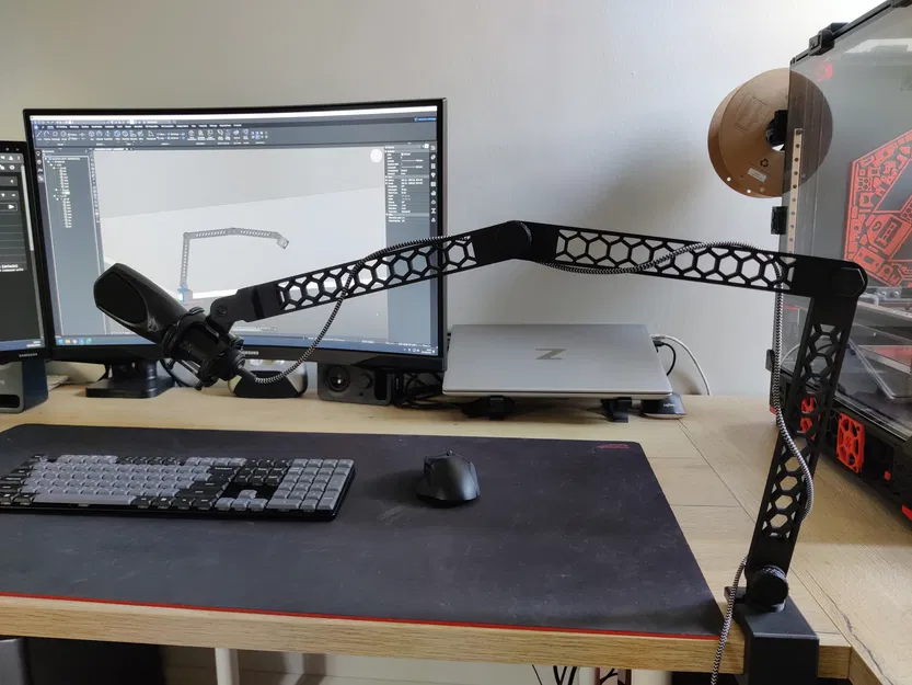 Tay Đỡ Micro Điều Chỉnh (3D Printable) - Adjustable Microphone Arm - Image 2