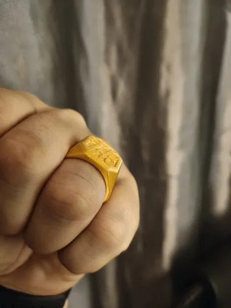 Nhẫn “печатка” (không logo) – size 22 - Image 2