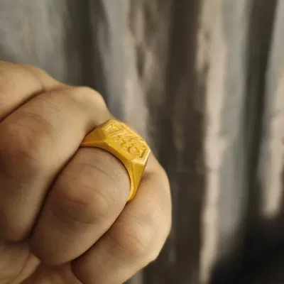 Nhẫn “печатка” (không logo) – size 22