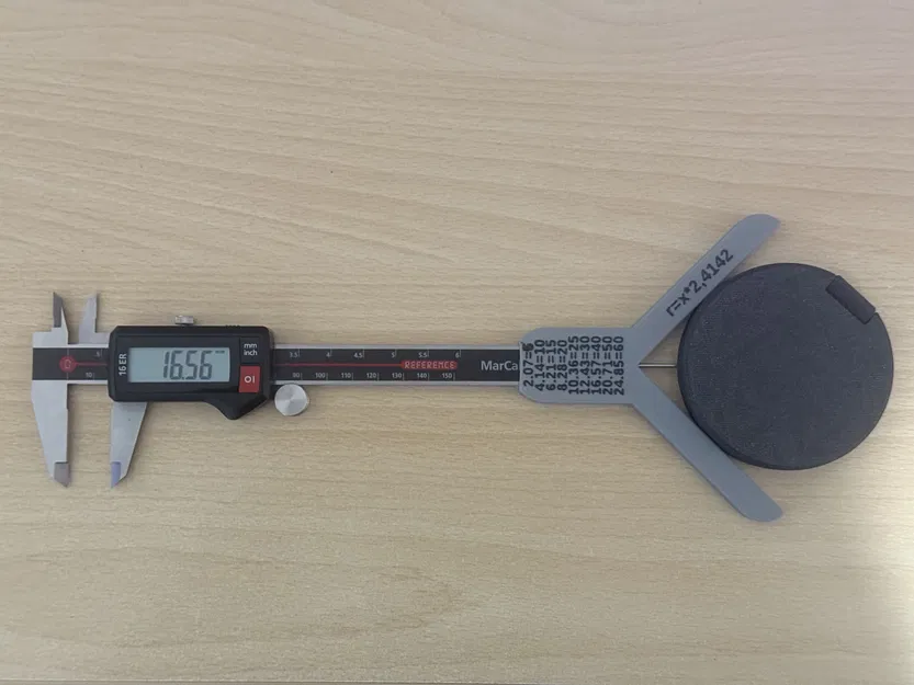 Thước đo bán kính bo góc cho thước cặp – đến 130 mm (in không cần support) - Image 1