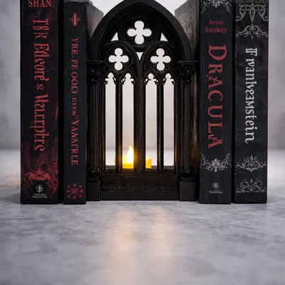 Chặn Sách Nhà Thờ Gothic – Cửa Sổ Phong Cách Cổ (Booknook)