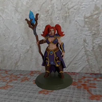 DND Nữ Pháp Sư (Wizard) Miniature Support-free cho in FDM