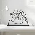 Minimalist Kiss - Decor Tình Yêu Wire Art Nét Liền Hiện Đại - Thumbnail 1