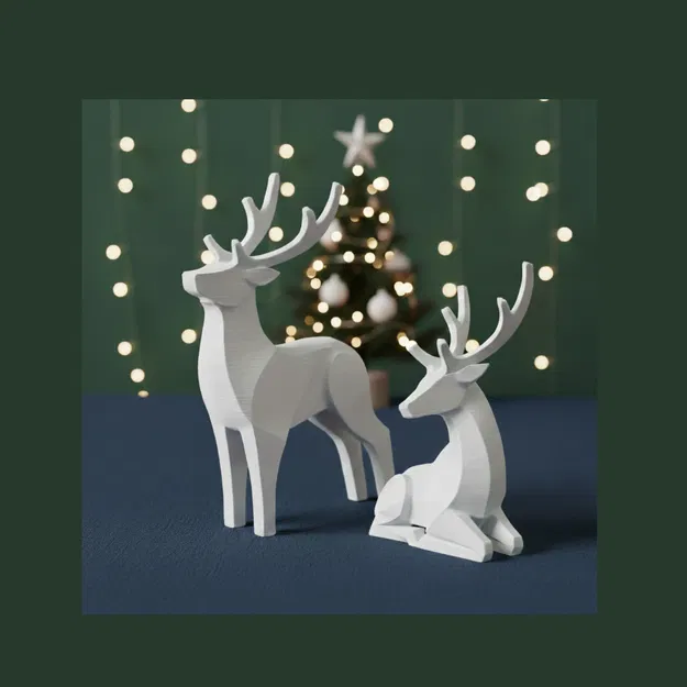 Cặp Tuần Lộc Giáng Sinh (Christmas reindeers) In 3D - Image 1
