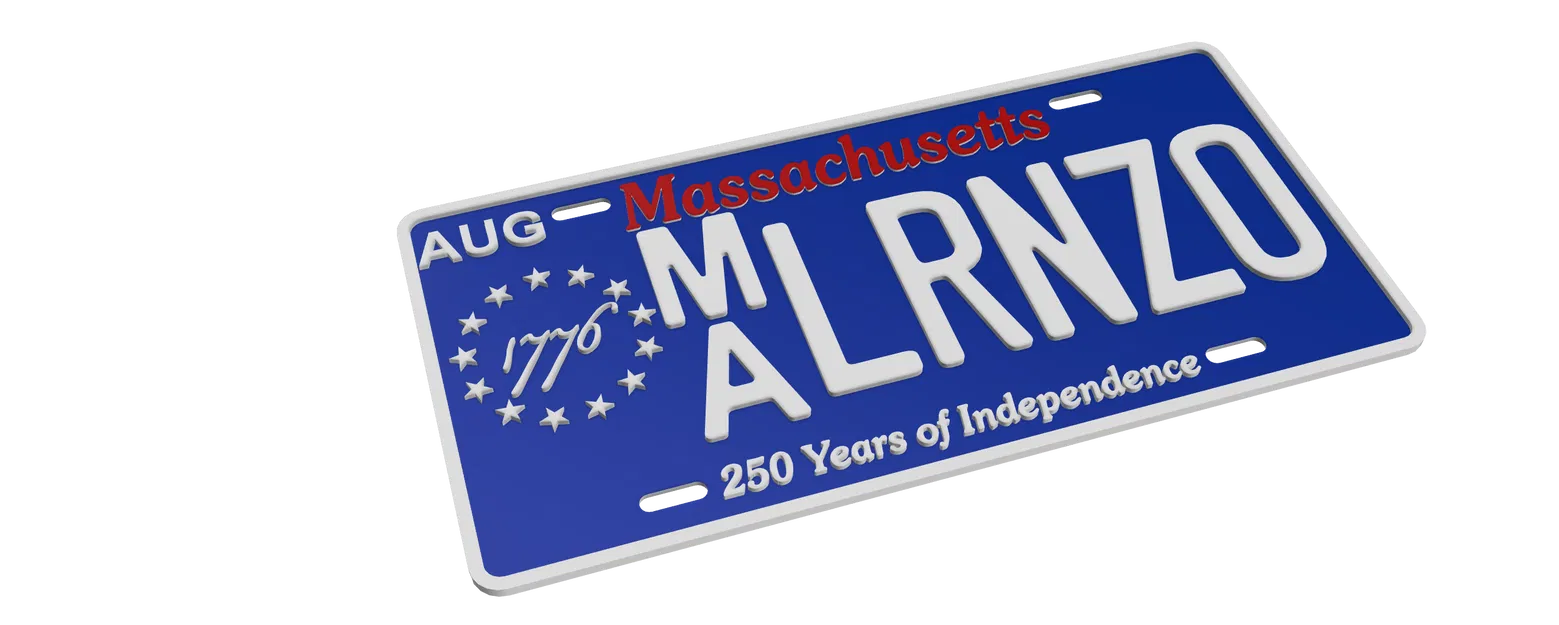 Text Parametric cho Biển Số Massachusetts (Kỷ Niệm 250 Năm) - Image 3