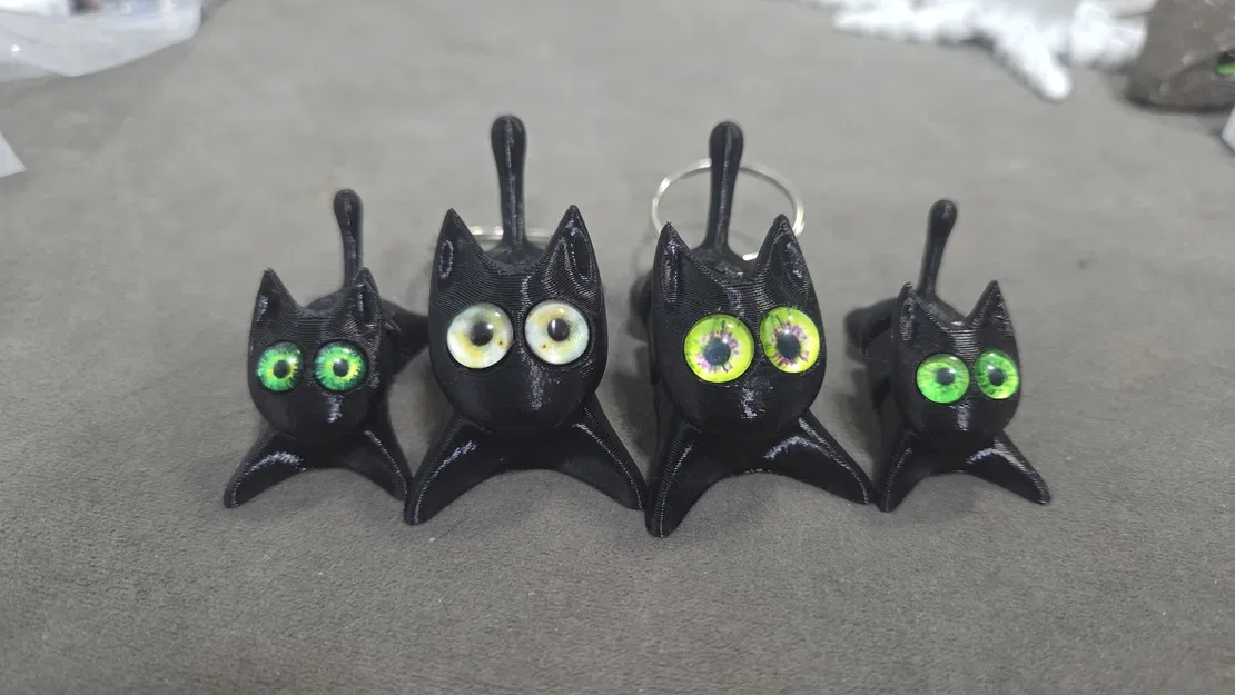 Mèo flexi đơn giản vui nhộn – tương thích mắt thủy tinh 6mm + 8mm - Image 1