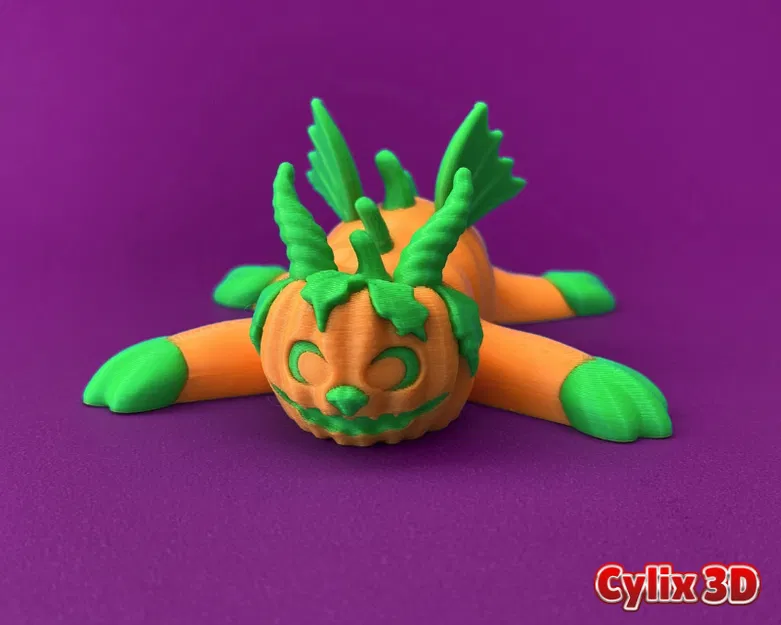 Flexi Pumpkin Dragon | Đồ chơi Halloween khớp cử động - Image 1