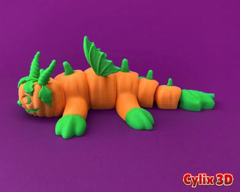 Flexi Pumpkin Dragon | Đồ chơi Halloween khớp cử động - Image 2
