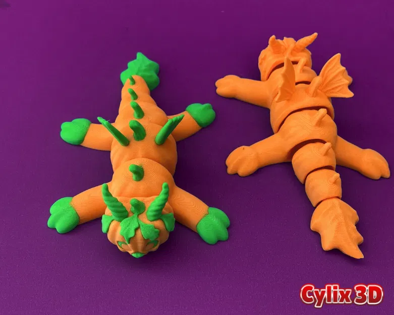 Flexi Pumpkin Dragon | Đồ chơi Halloween khớp cử động - Image 3