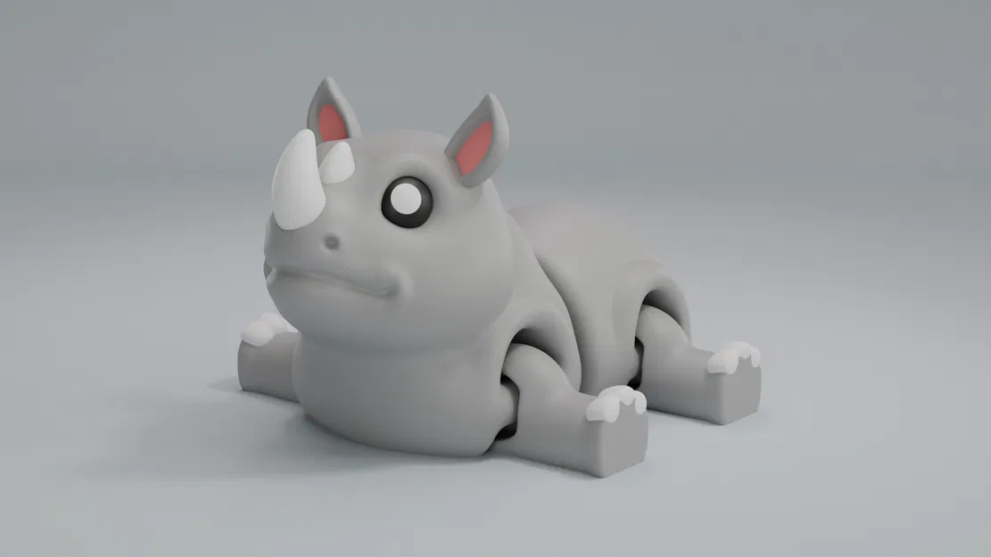 Rhino - Mô hình khớp nối làm móc khóa (Articulated Keychain Figure) - Image 3