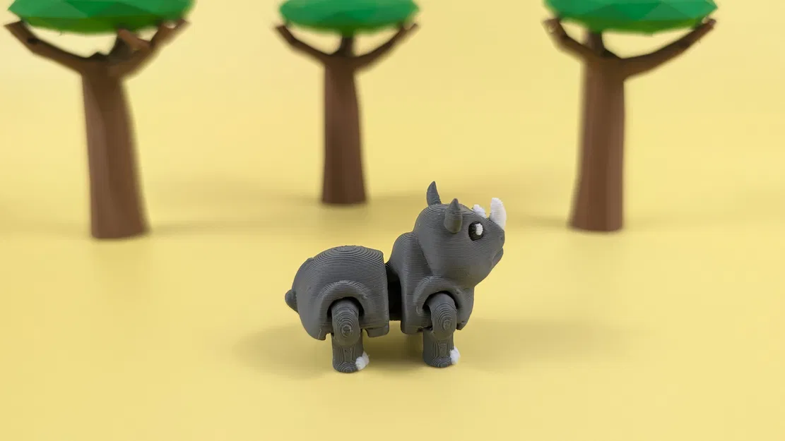 Rhino - Mô hình khớp nối làm móc khóa (Articulated Keychain Figure) - Image 4
