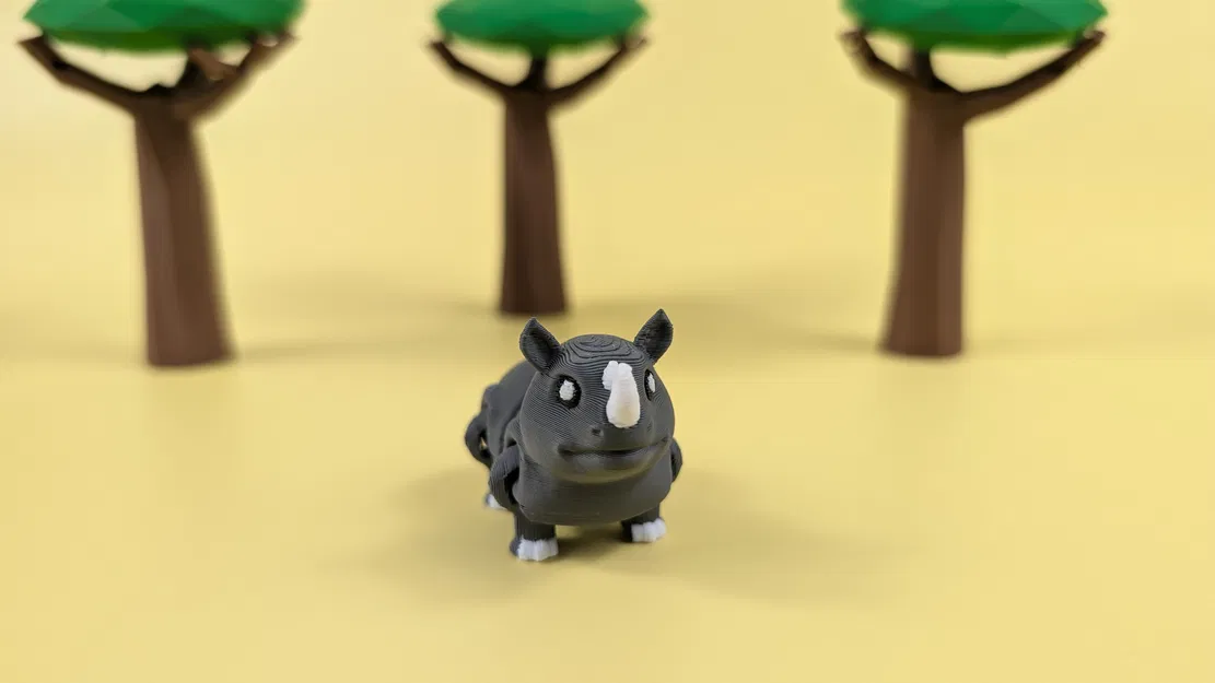 Rhino - Mô hình khớp nối làm móc khóa (Articulated Keychain Figure) - Image 5