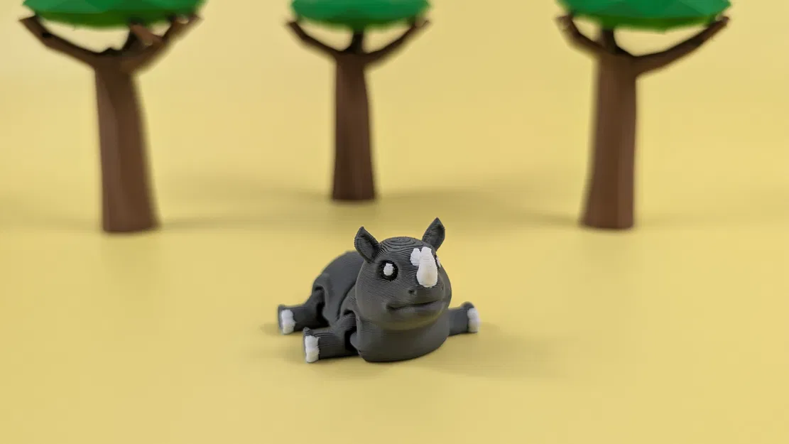 Rhino - Mô hình khớp nối làm móc khóa (Articulated Keychain Figure) - Image 8