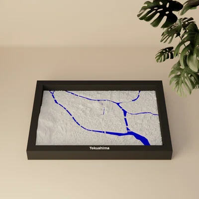 Tokushima, Nhật Bản - Mô hình 3D Mini địa hình