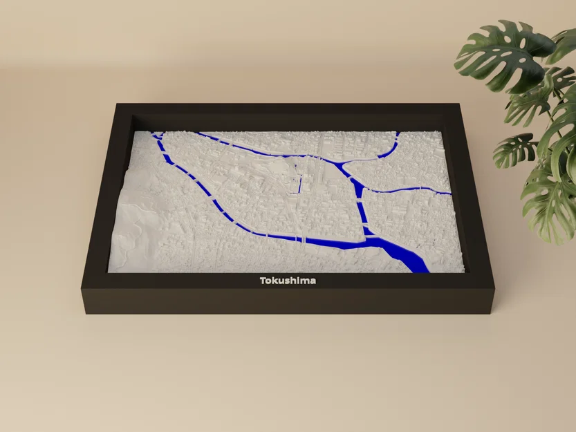 Tokushima, Nhật Bản - Mô hình 3D Mini địa hình - Image 3