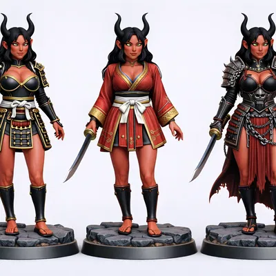 Oni Samurai Élite - Bộ Ba Nữ Chiến Binh Quỷ (Pack 3 Figure)