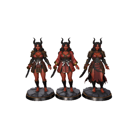 Oni Samurai Élite - Bộ Ba Nữ Chiến Binh Quỷ (Pack 3 Figure)