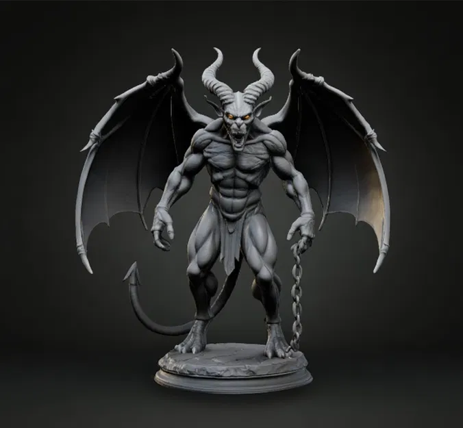 Tượng Quỷ Địa Ngục Bị Xiềng Xích – Mô Hình Fantasy Hoành Tráng - Image 1