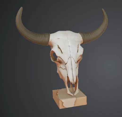 Hộp sọ trâu (Buffalo Skull) – đồ trang trí văn phòng - Image 1