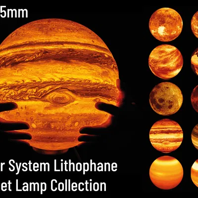 Bộ sưu tập Đèn Hành Tinh Lithophane Hệ Mặt Trời - ⌀295mm