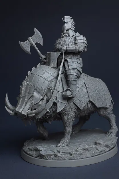 Dain Železná noha – Mô hình 3D chiến binh cưỡi thú bọc giáp - Image 1