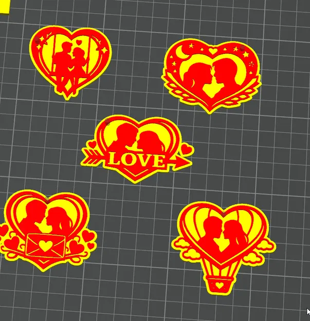 Bộ Móc Khóa Trái Tim Cặp Đôi Đa Màu (MultiColor Couple Hearts Keychain Set) - Image 3