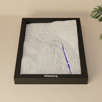 Dillenburg, Đức - Mô hình 3D Miniature địa hình