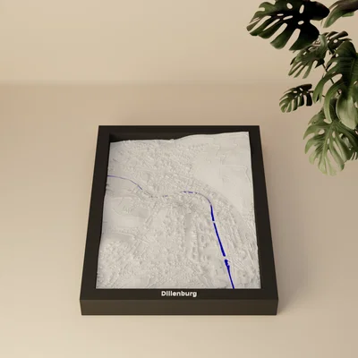 Dillenburg, Đức - Mô hình 3D Miniature địa hình