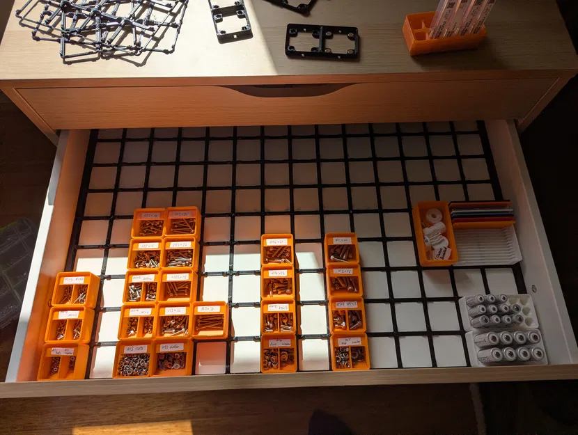 IKEA ALEX Wide Minimal Gridfinity Grid (Lưới Gridfinity tối giản cho ngăn ALEX rộng) - Image 1