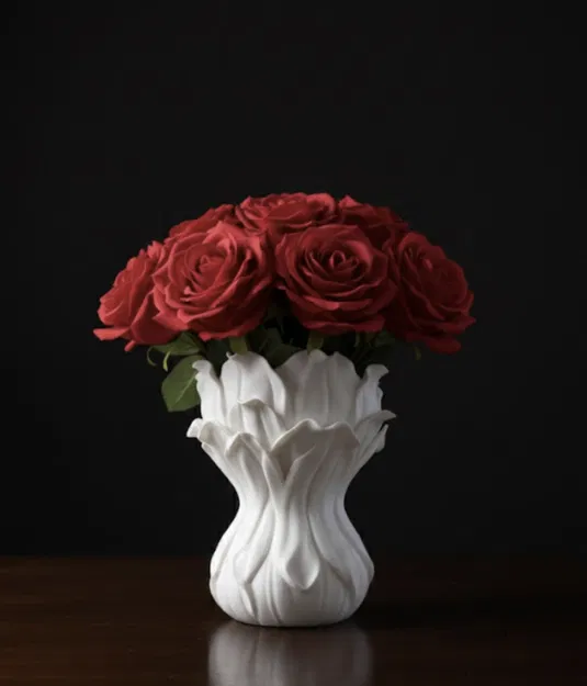Bình Hoa Cánh Hoa Bó Hoa Thanh Lịch (Elegant Bouquet Petal Vase) - Image 1