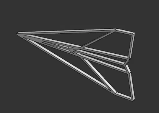 Máy bay giấy 2D nhìn từ trên (Top View) - Image 1