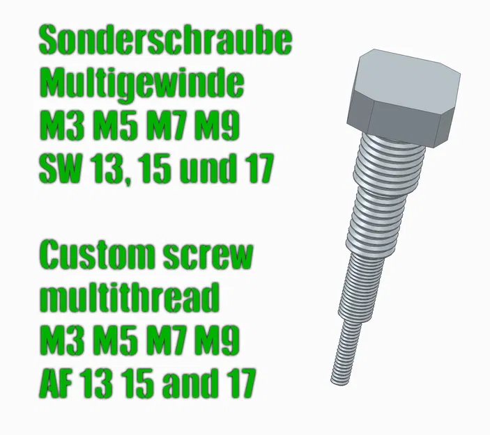 Ốc vít đặc biệt đa ren M3/M5/M7/M9 SW 13, 15 & 17 - Image 1