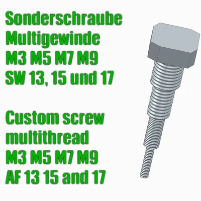 Ốc vít đặc biệt đa ren M3/M5/M7/M9 SW 13, 15 & 17