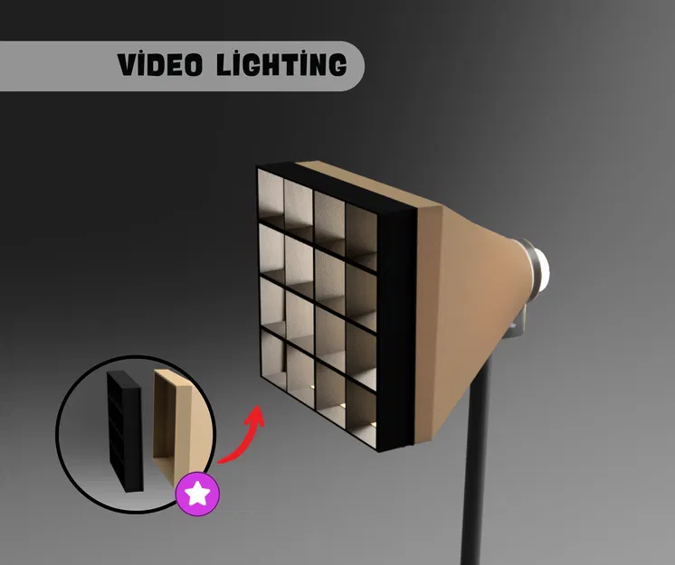 Đèn studio quay video, LED softbox bản cao cấp, in 3D - Image 1