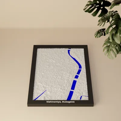 Nishinomiya, Mukogawa (Nhật Bản) - Mô hình 3D thu nhỏ địa hình