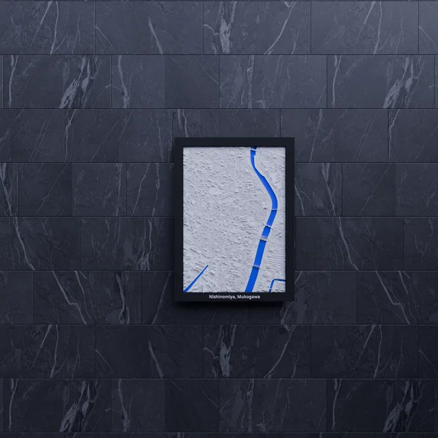 Nishinomiya, Mukogawa (Nhật Bản) - Mô hình 3D thu nhỏ địa hình - Image 6