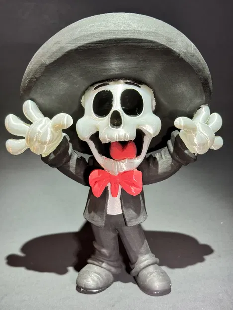 Tượng Skull Mariachi (Figurine) – Đồ trang trí in 3D - Image 1