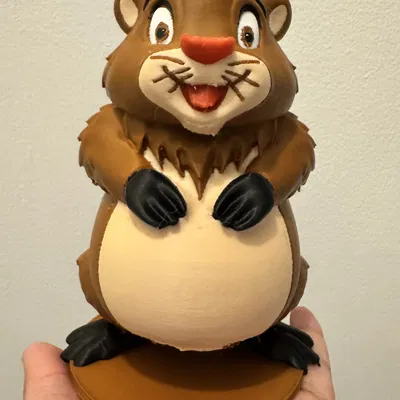 Figurine Groundhog/Marmota nhiều màu & một màu