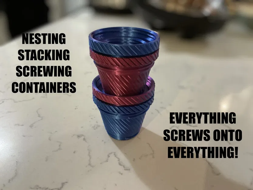 Hộp đựng lồng nhau, xếp chồng và vặn ren (Nesting stacking screwing containers) - Image 1