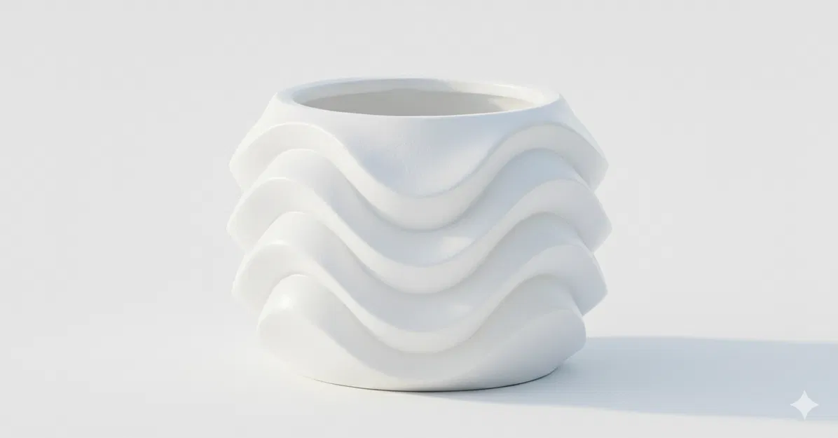 Bình Hoa Gợn Sóng (Wavy Vase) - Image 1