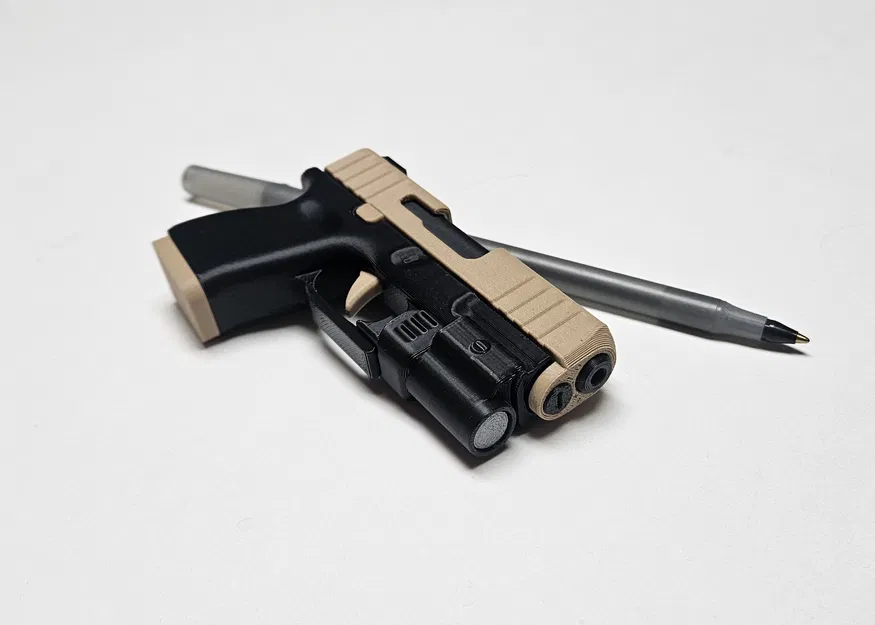 Đèn pin cho Glock Fidget Keychain – Đồ chơi mini kéo slide in 3D - Image 3