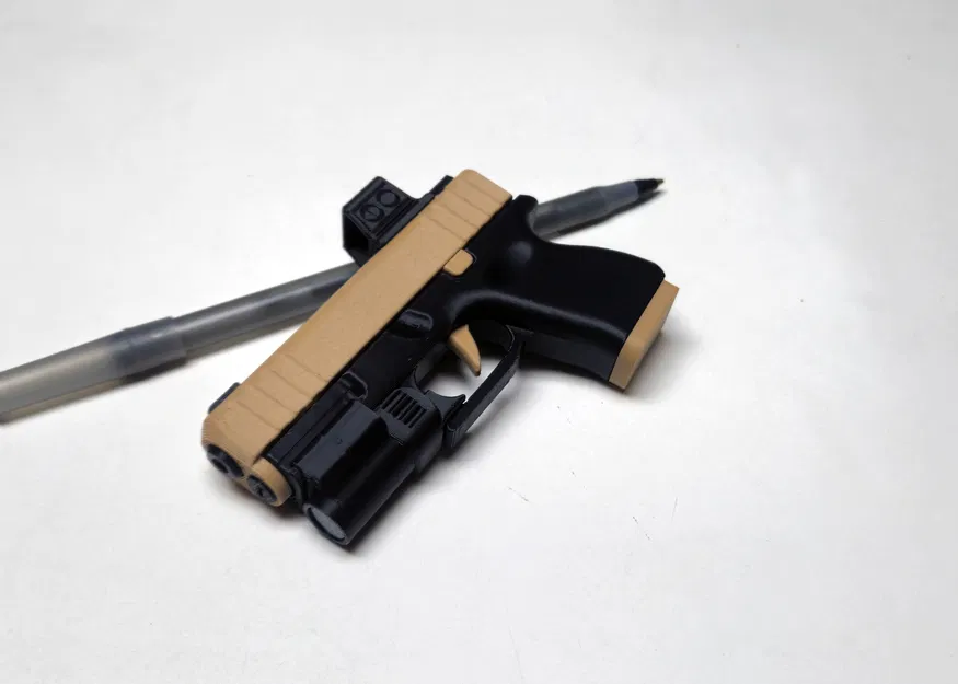 Red Dot Sight cho Glock Fidget Keychain – đồ chơi mini trượt 3D print - Image 3