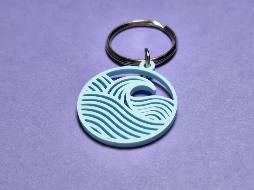 Móc khóa pendant Sóng Biển (Ocean Wave) 30 mm - Image 1