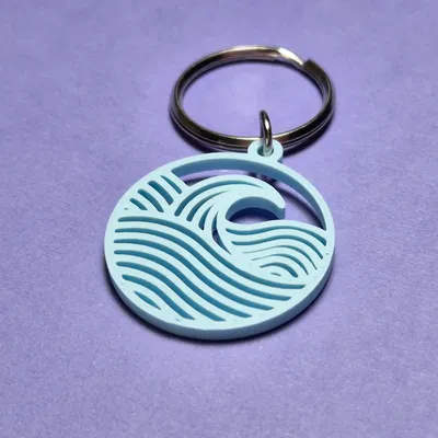 Móc khóa pendant Sóng Biển (Ocean Wave) 30 mm
