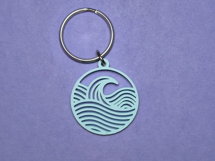 Móc khóa pendant Sóng Biển (Ocean Wave) 30 mm - Image 2