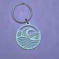 Móc khóa pendant Sóng Biển (Ocean Wave) 30 mm - Thumbnail 2