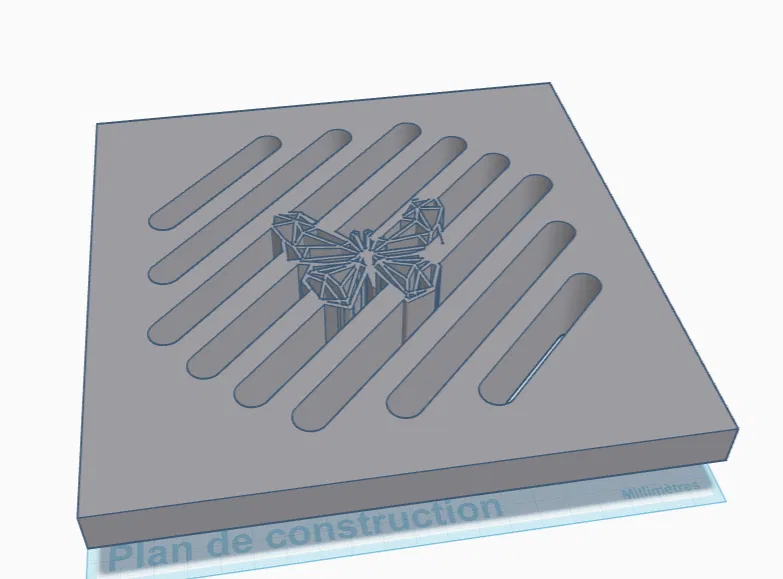 Grille papillon égout (lưới papillon cho hố ga/regard 20x20) - Image 1