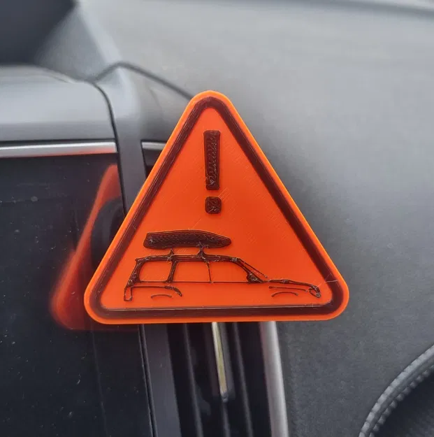 Bảng cảnh báo nhắc xe đang gắn roof box trên nóc - Image 2